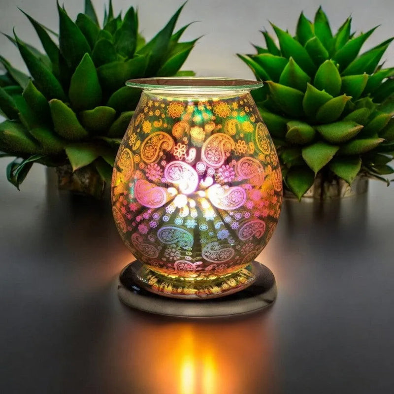 tooltime oil warmer lamp Aroma Lamp Oil Wax Melt Paisley Pattern 3D Silver