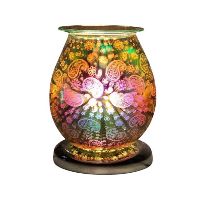 tooltime oil warmer lamp Aroma Lamp Oil Wax Melt Paisley Pattern 3D Silver