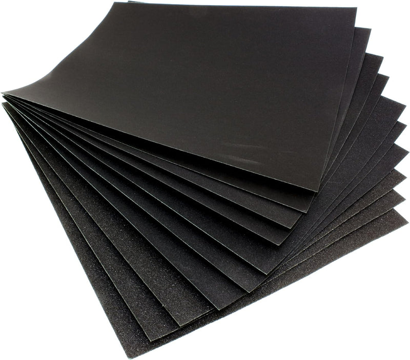 tooltime Sandpaper Wet Dry Sanding Sheets 10pk Assorted Grit - 80 180 280 400