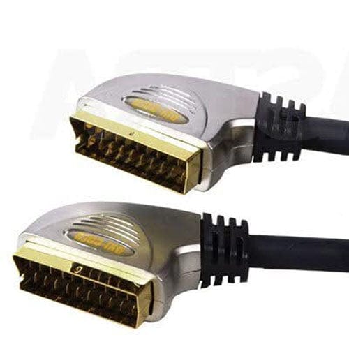 £2.99 1.5m Scart to Scart Cable 100% Shielded 24K Gold Plated Connector ...