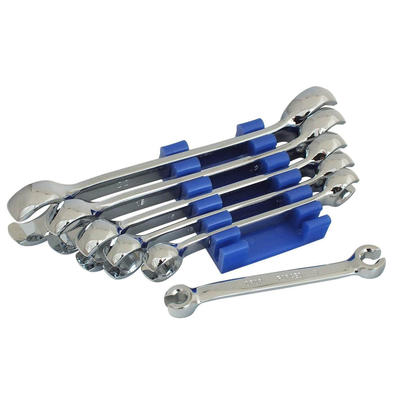 tooltime Spanners 6 Piece Metric Flare Nut Wrench Spanner Set Chrome Plated 6mm x 8mm - 22mm x 24mm