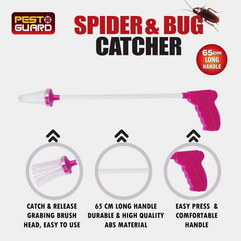 tooltime Spider Catcher Spider & Bug Catcher Easily Remove Insects Extra Long Humane Grey Pink