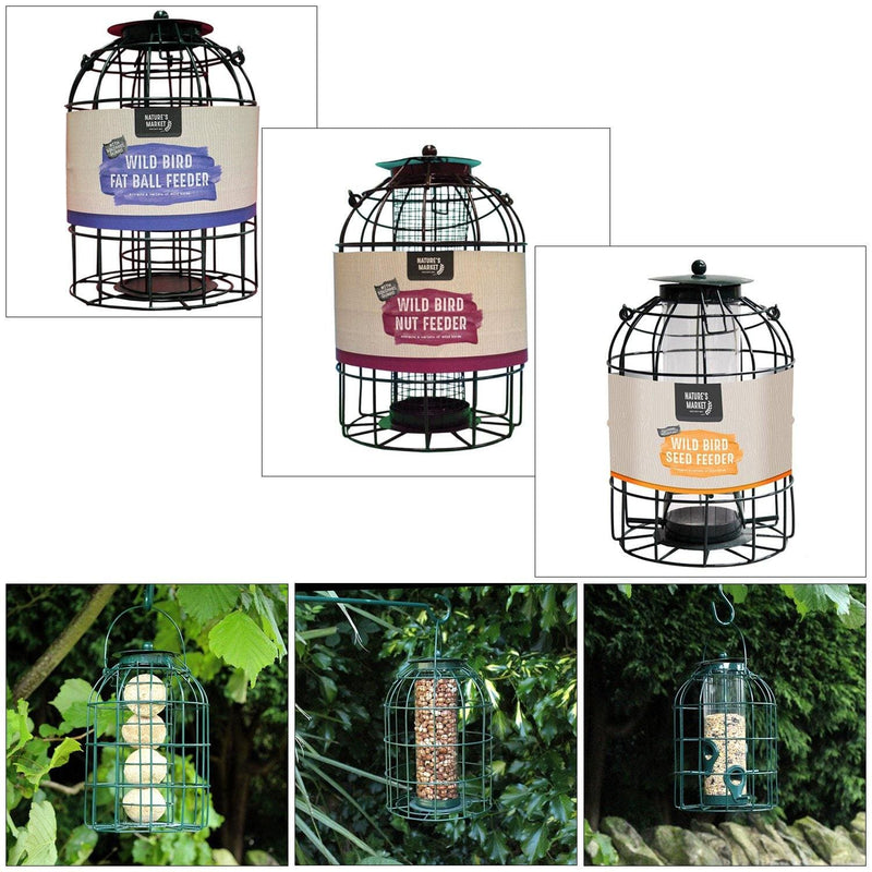 tooltime Squirrel Proof Hanging Garden Wild Bird Feeders - Seeds Peanuts Fat Balls