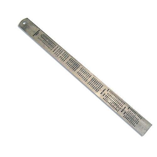 tooltime Stainless Steel Ruler 12" 300Mm Rule - Dual Markings - Conversion Table On Rear