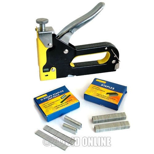 tooltime Stapler 3 In 1 Heavy Duty Staple Gun  + 600 Staples Nails With Case Upholstery Stapler