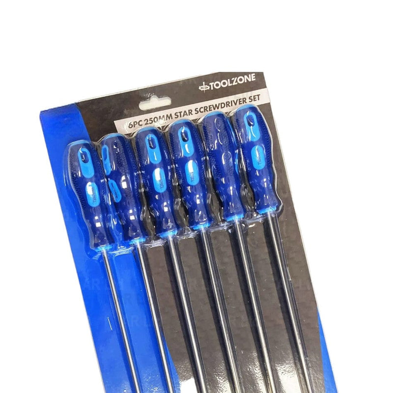 tooltime Star Screwdriver Set 6PC Star Screwdriver Set Magnetic Tip 250mm