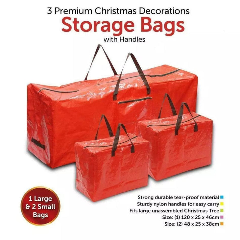 tooltime Storage Bags Red Christmas Storage Bags Zip Lock With Handles Tree Decorations Lights