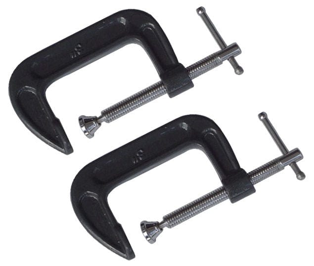 tooltime Tool Clamps & Vises 2 Pack Of 75Mm 3" Heavy Duty G Clamps Woodwork Hand Clamp Clamping