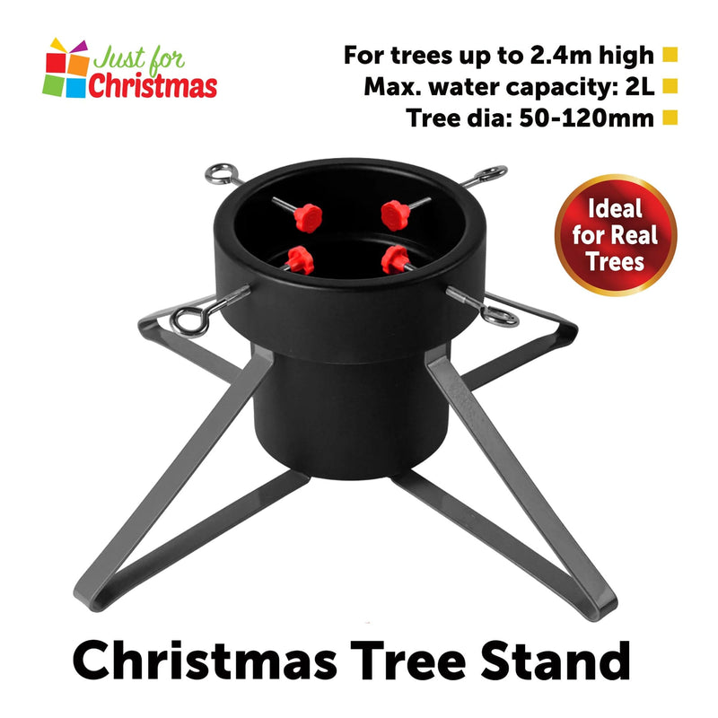 tooltime Tree Stand Large Christmas Tree Stand Black Heavy Duty Steel Support For Real Trees