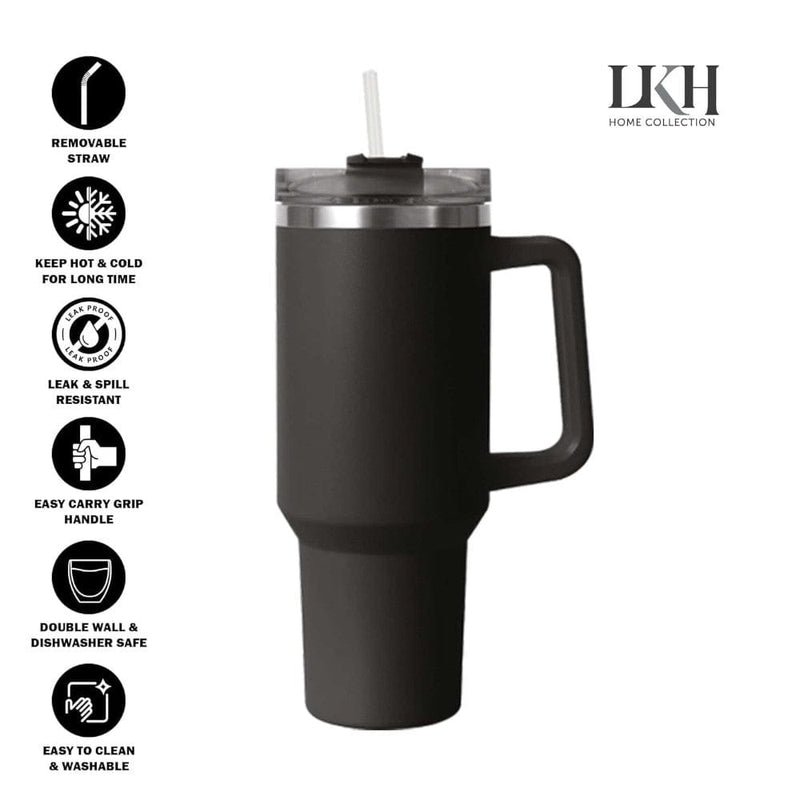 tooltime Vacuum Sealed Water Bottle Black 40oz Water Bottle Vacuum Insulated Stainless Steel - Travel Mug