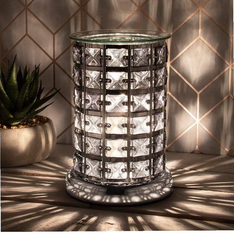 tooltime Wax/Oil Burner Aroma Lamp Oil Burner Wax Melt Silver & Black Crystal