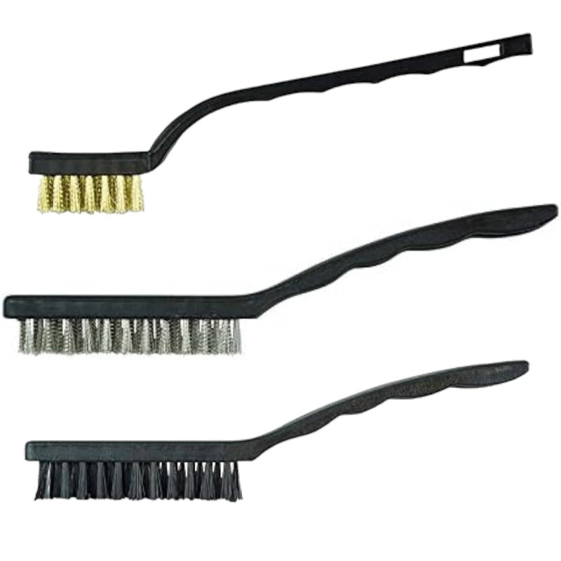 tooltime wire brush Mini Wire Brush Set Copper Steel Plastic Bristles Diy Rust Remover 3pc