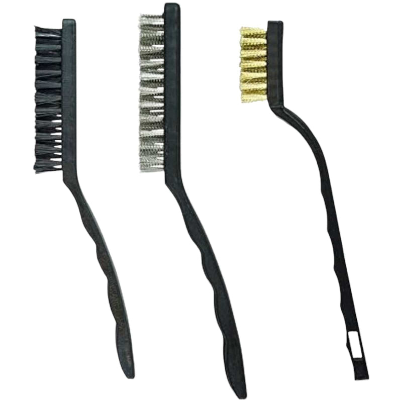 tooltime wire brush Mini Wire Brush Set Copper Steel Plastic Bristles Diy Rust Remover 3pc