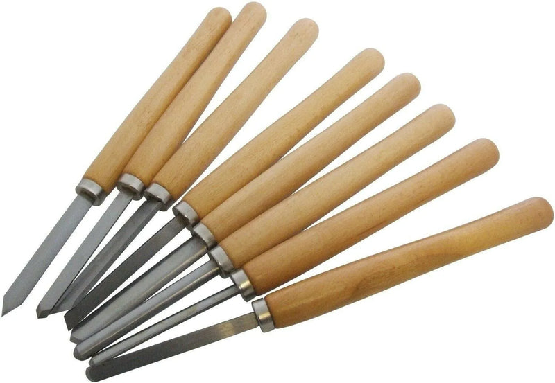 Pro Wood Lathe Chisel Set Woodworking Carving Woodturning Tools - 8 Piece