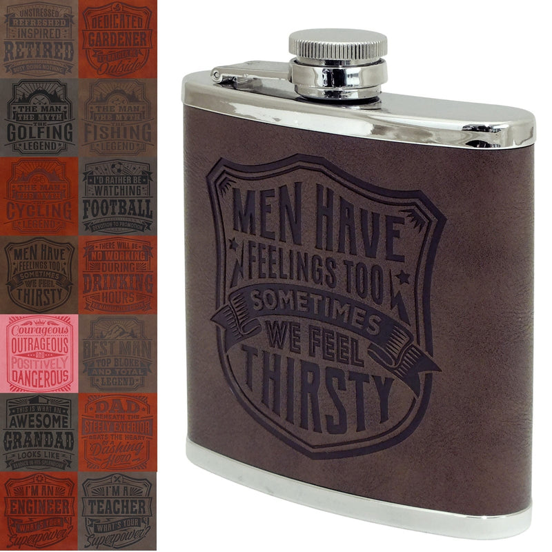 Top Bloke Hip Flask 125ml Hip Flask Christmas Gift for Men | Choice of 14 Mottos