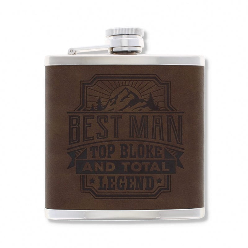 Top Bloke Hip Flask 125ml Hip Flask Christmas Gift for Men | Choice of 14 Mottos