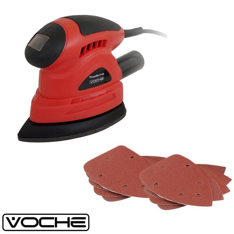 Voche Electric Detail Sander Voche 105W Electric Palm Detail Sander 36 Hook & Loop Sanding Sheets