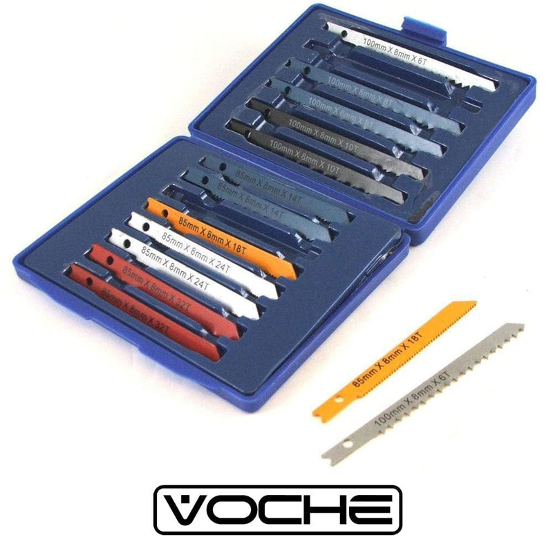 Voche Jigsaw Accessories VOCHE® 14PC UNIVERSAL JIGSAW BLADE SET METAL PLASTIC WOOD FITS BLACK & DECKER