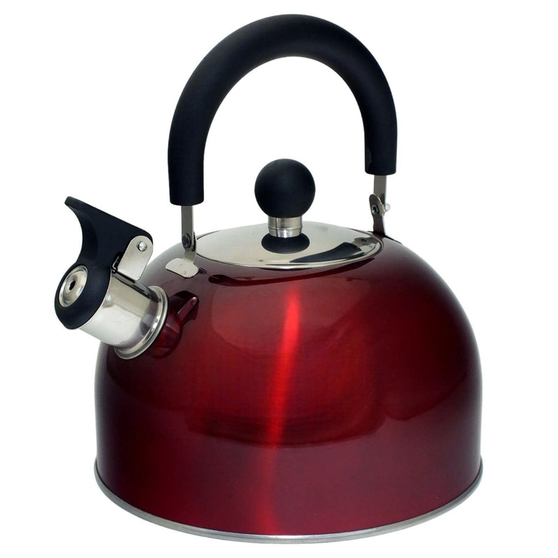 Voche Stovetop Whistling Kettle Voche 2.5 Litre Metallic Red Stainless Steel Whistling Stovetop Kettle