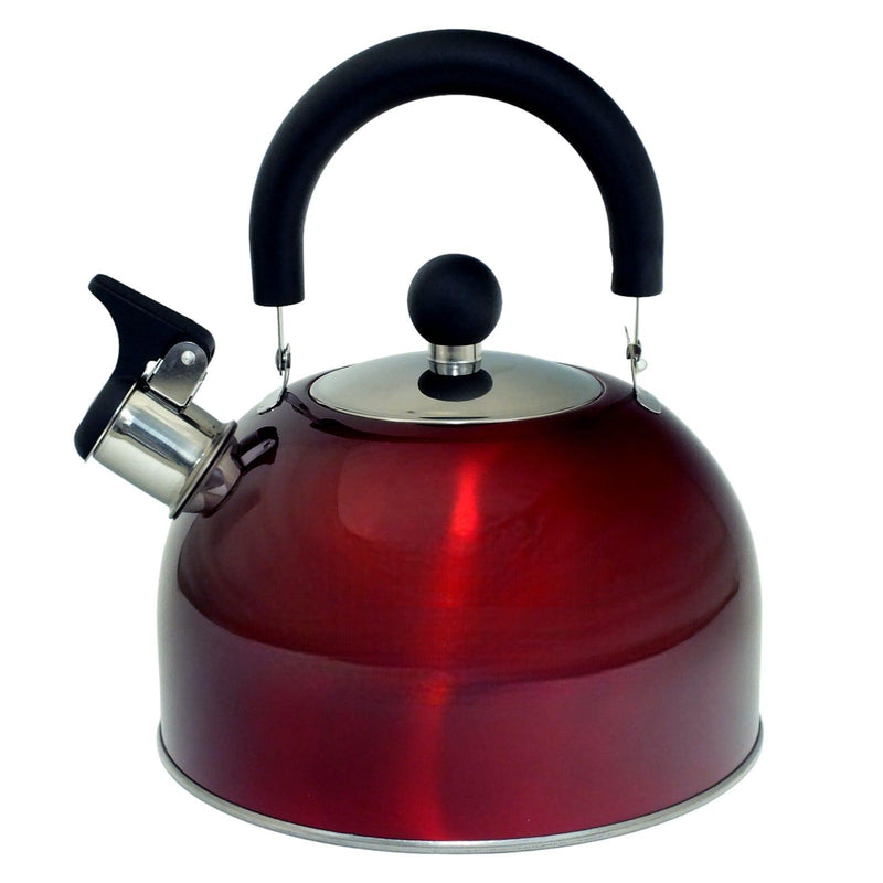 Voche Stovetop Whistling Kettle Voche 2.5 Litre Metallic Red Stainless Steel Whistling Stovetop Kettle