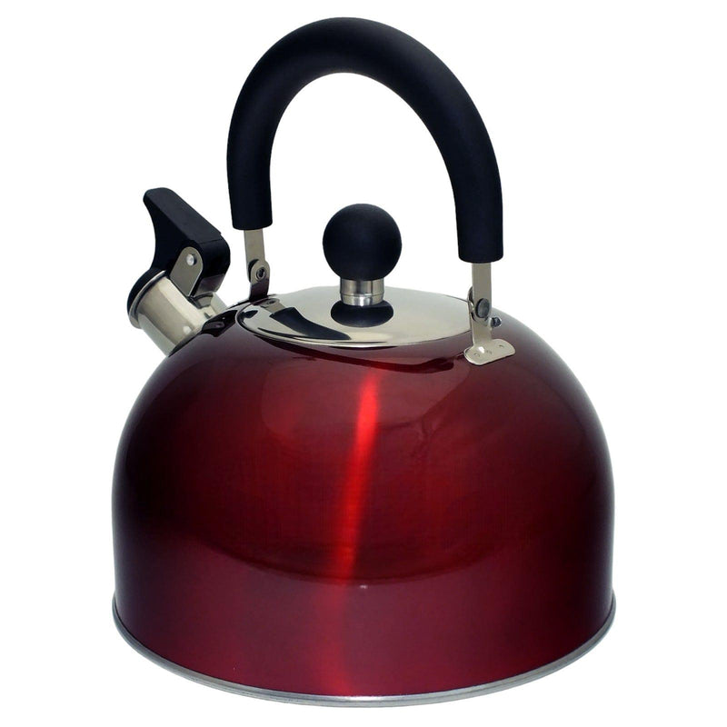 Voche Stovetop Whistling Kettle Voche 2.5 Litre Metallic Red Stainless Steel Whistling Stovetop Kettle