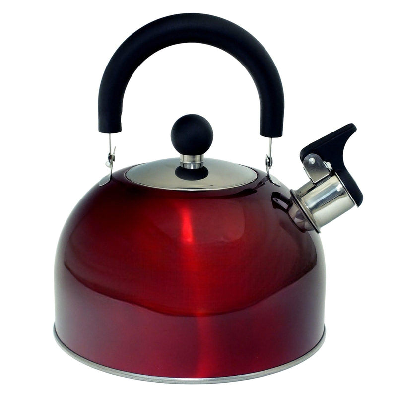 Voche Stovetop Whistling Kettle Voche 2.5 Litre Metallic Red Stainless Steel Whistling Stovetop Kettle