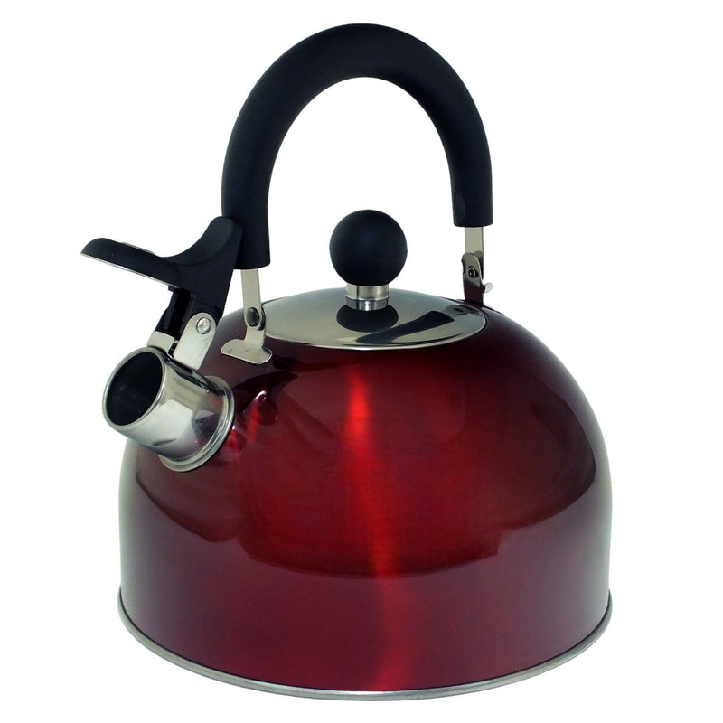 Voche Stovetop Whistling Kettle Voche 2.5 Litre Metallic Red Stainless Steel Whistling Stovetop Kettle