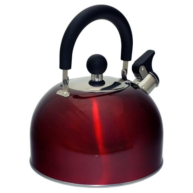 Voche Stovetop Whistling Kettle Voche 2.5 Litre Metallic Red Stainless Steel Whistling Stovetop Kettle