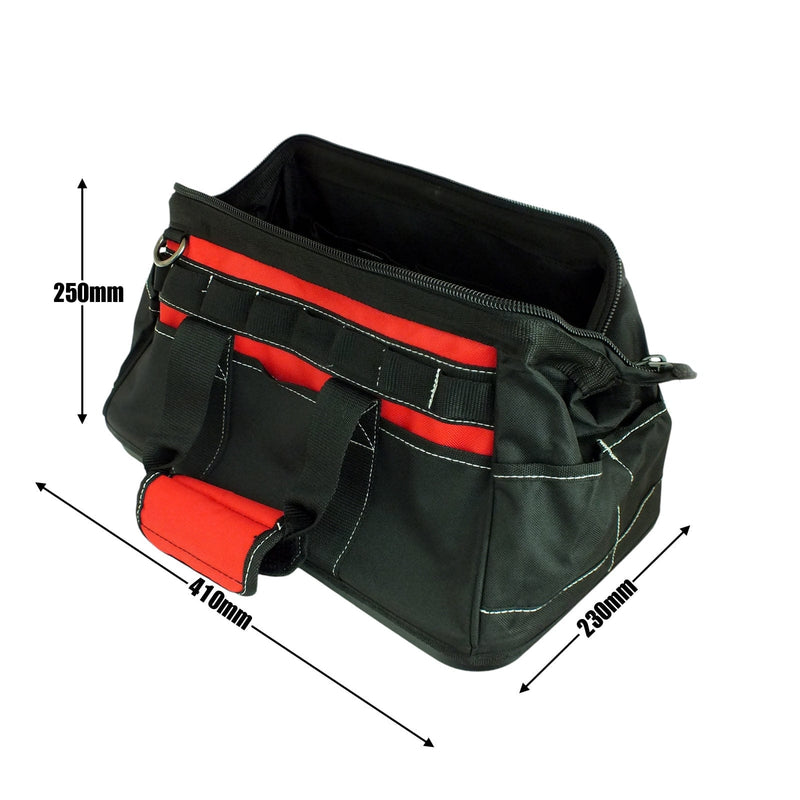 Voche Tool Bag Voche 16" Wide Opening 21 Pocket Tool Bag with Rigid Base and Shoulder Strap