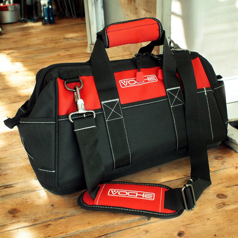 Voche Tool Bag Voche 16" Wide Opening 21 Pocket Tool Bag with Rigid Base and Shoulder Strap