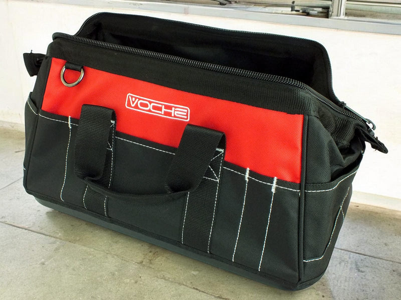 Voche Tool Bag Voche 16" Wide Opening 21 Pocket Tool Bag with Rigid Base and Shoulder Strap