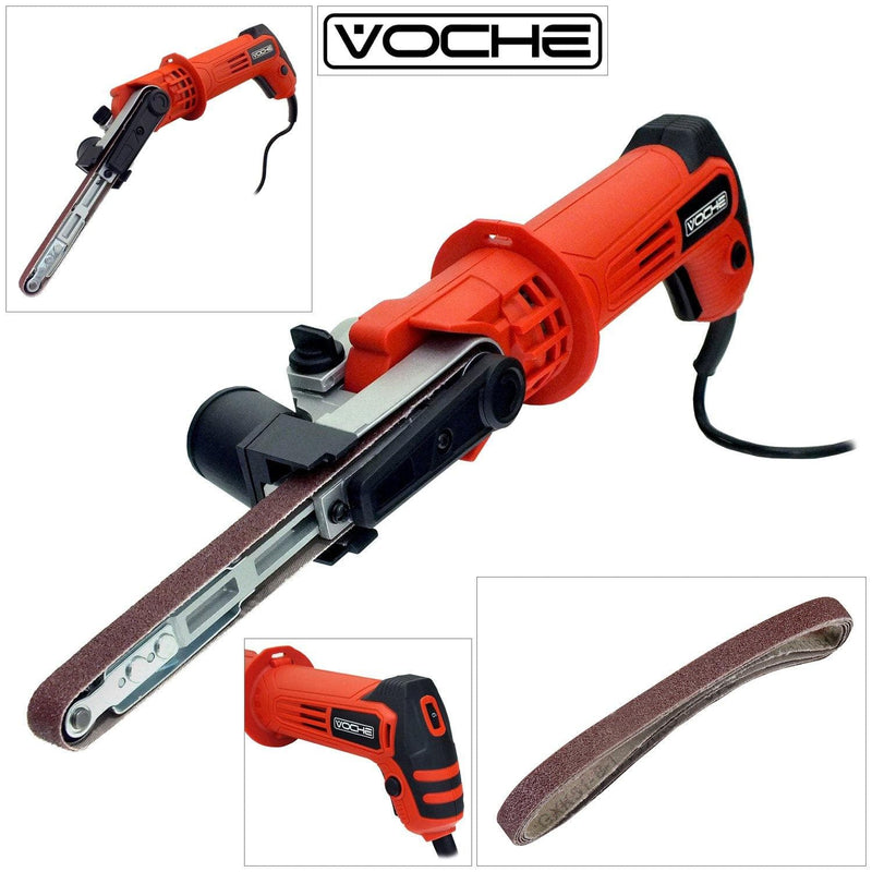 Voche Voche® 260W 13Mm Power Belt Finger File Sander & 3 Assorted Grit Sanding Belts