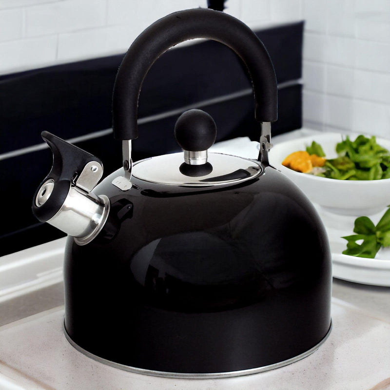 Voche Whistling Stovetop Kettle Voche 2.5L Black Stainless Steel Whistling Stovetop Kettle