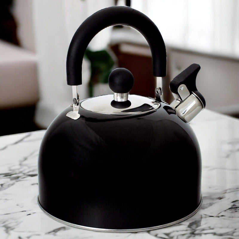 Voche Whistling Stovetop Kettle Voche 2.5L Black Stainless Steel Whistling Stovetop Kettle