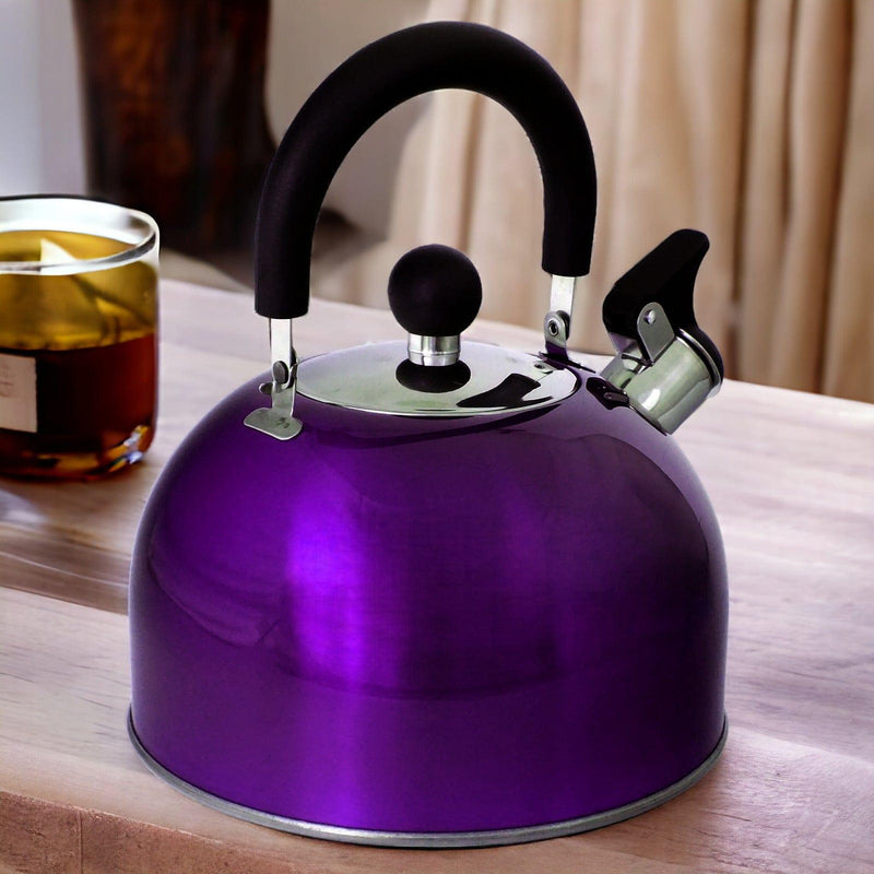 Voche Whistling Stovetop Kettle Voche 2.5L Metallic Purple Stainless Steel Whistling Stovetop Kettle