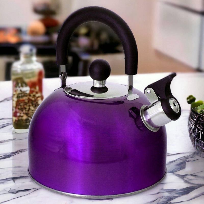 Voche Whistling Stovetop Kettle Voche 2.5L Metallic Purple Stainless Steel Whistling Stovetop Kettle