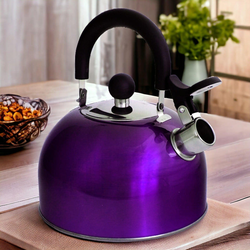 Voche Whistling Stovetop Kettle Voche 2.5L Metallic Purple Stainless Steel Whistling Stovetop Kettle