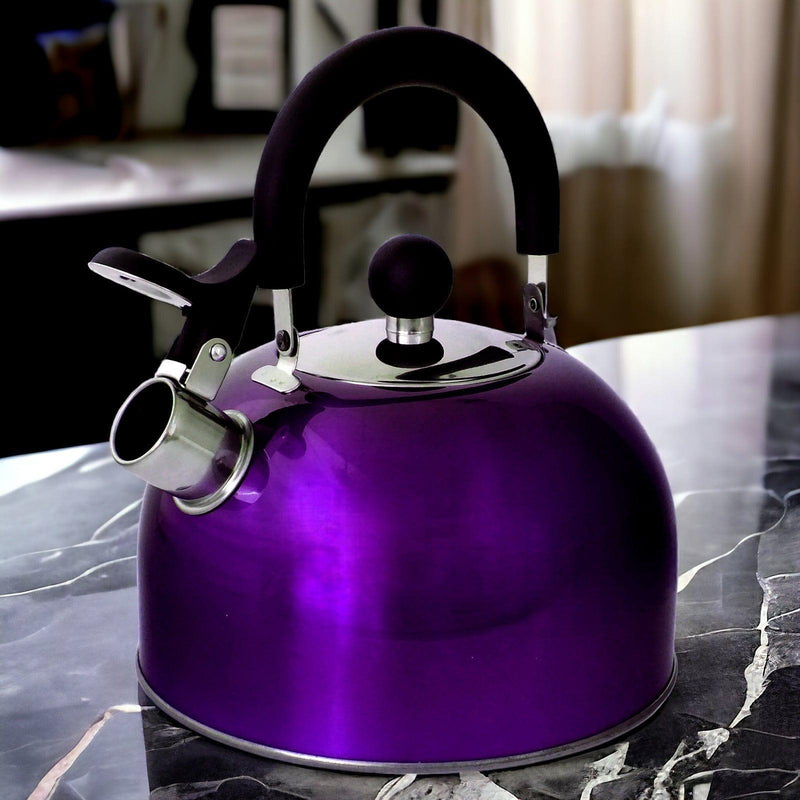 Voche Whistling Stovetop Kettle Voche 2.5L Metallic Purple Stainless Steel Whistling Stovetop Kettle