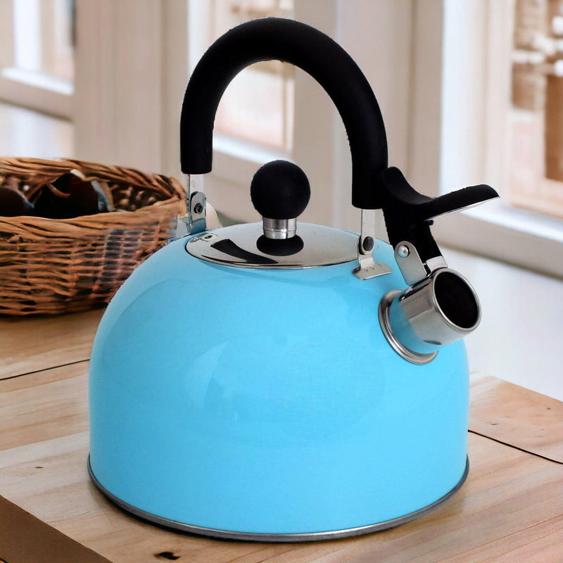 Voche Whistling Stovetop Kettle Voche 2.5L Sky Blue Stainless Steel Whistling Stovetop Kettle