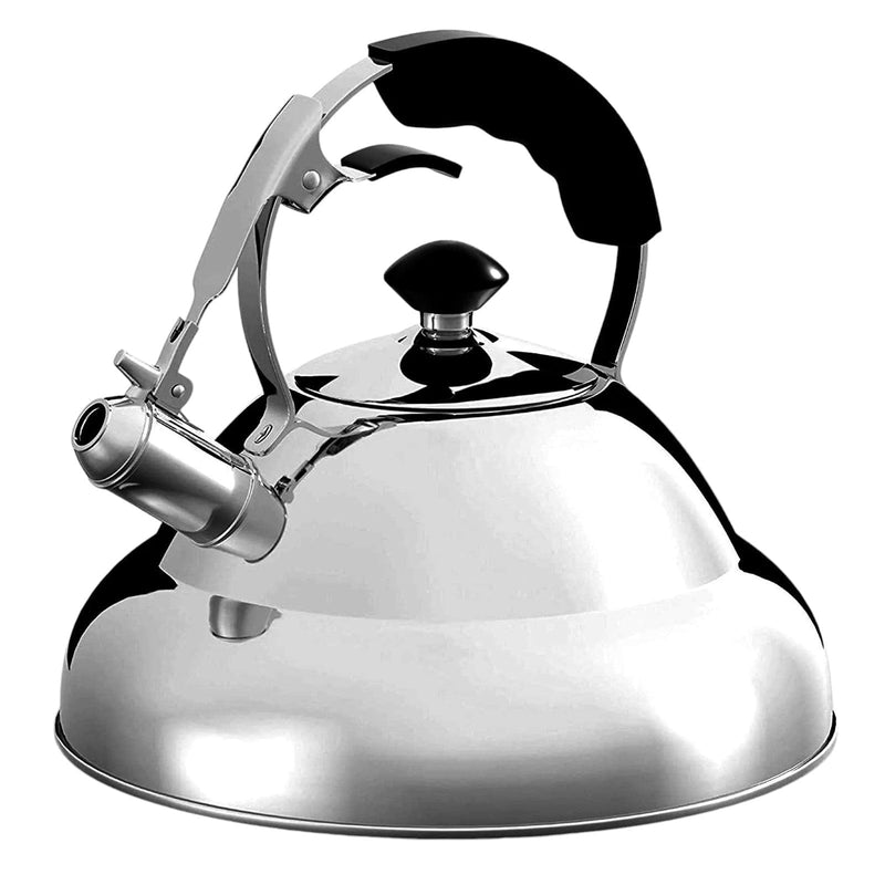 Willow and Everett Whistling Stovetop Kettle Willow & Everett 3L Stainless Steel Whistling Kettle & Tea Strainer | Suitable for Gas, Induction and Electric Hobs