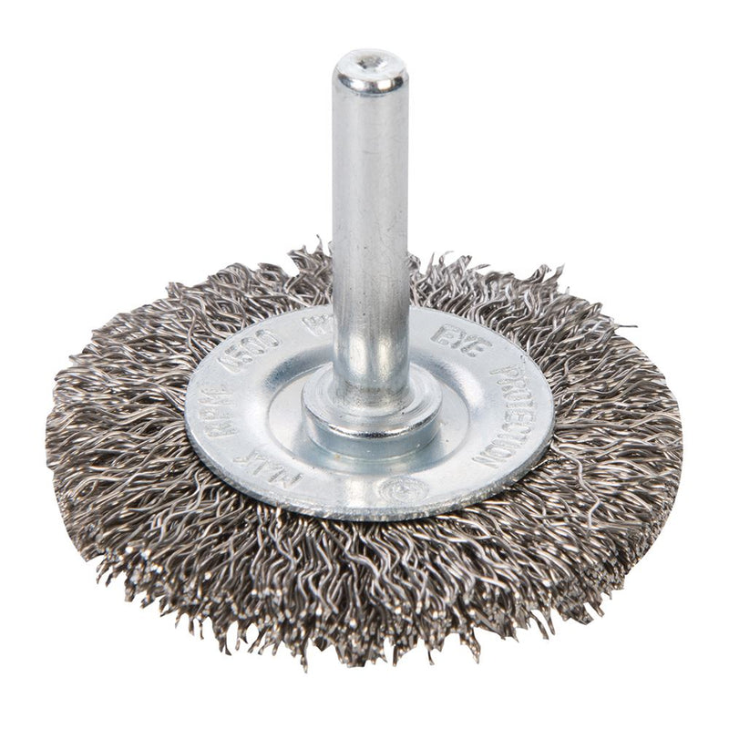 50MM ROTARY STAINLESS STEEL WIRE WHEEL BRUSH 828396-tooltime.co.uk