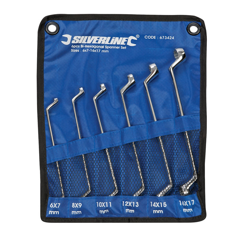 Silverline 6 - 17Mm Deep Offset Ring Spanners Set 6Pce 673424