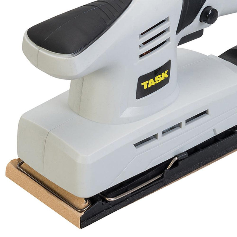 135W Electric Sander 1/3 Sheet Orbital Dust Extraction + 31 Mixed Sanding Sheets - tooltime.co.uk