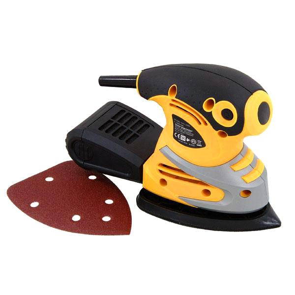 200W Electric Detail Sander Palm + 43 Delta Sanding Sheets & Dust Collection Box - tooltime.co.uk