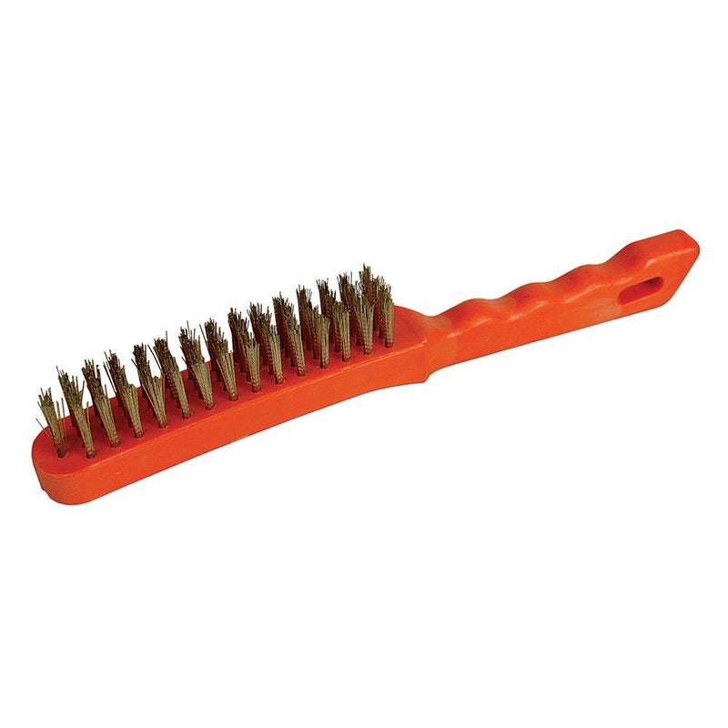 Silverline 4 Row Brassed Wire Brush Plastic 763578