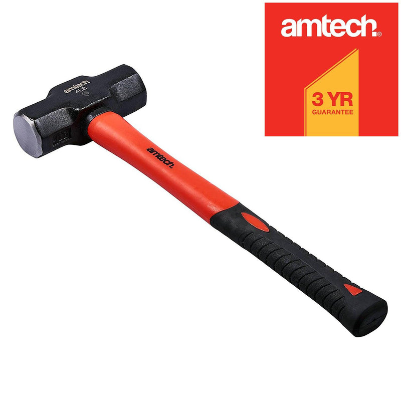 4lb LUMP SLEDGE HAMMER FIBREGLASS SHAFT AND RUBBER GRIP HANDLE MINI SLEDGEHAMMER - tooltime.co.uk