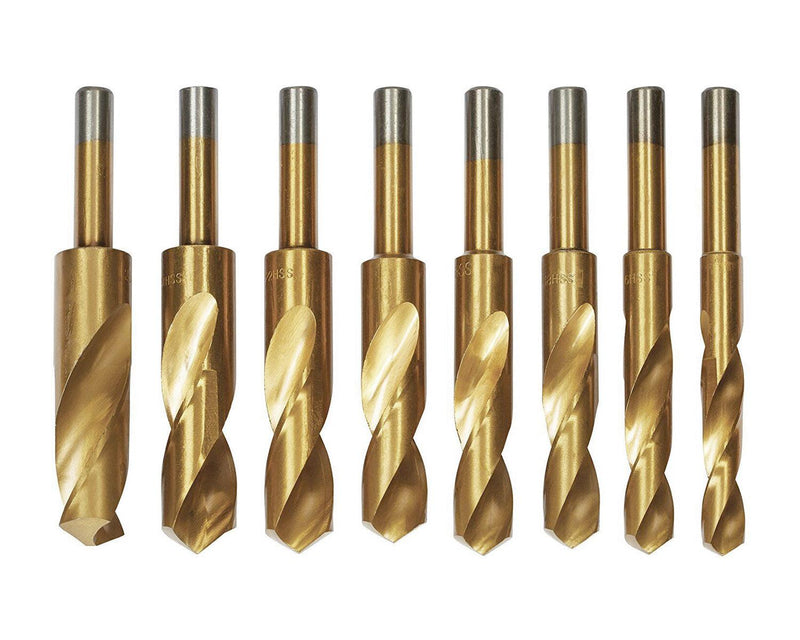 8pc HSS Drill Bit Set Titanium High Speed Steel Blacksmiths 14-25mm Twist Voche® - tooltime.co.uk