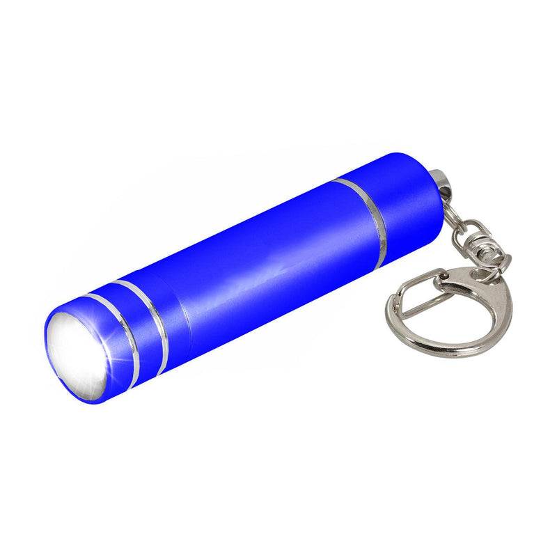 Blue Mini Keyring Torch Bright White LED Aluminium Flashlight - Batteries Not Included - tooltime.co.uk