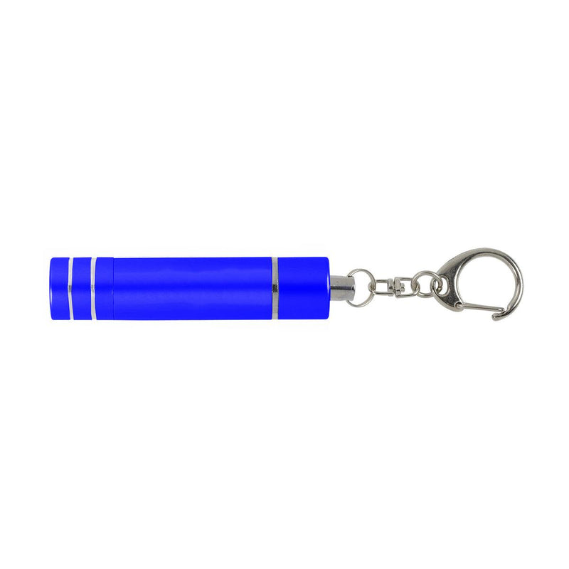 Blue Mini Keyring Torch Bright White LED Aluminium Flashlight - Batteries Not Included - tooltime.co.uk