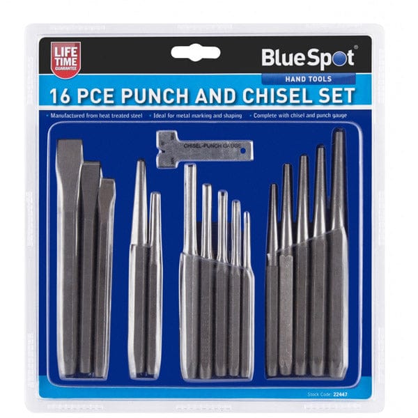 BlueSpot BLUESPOT 16 PCE PUNCH AND CHISEL SET LIFETIME WARRANTY